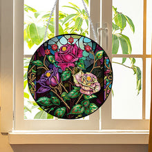 Load image into Gallery viewer, Roses Diamond Painting Art Pendant Flower Acrylic Diamond Painting Hanging Decor
