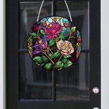 Load image into Gallery viewer, Roses Diamond Painting Art Pendant Flower Acrylic Diamond Painting Hanging Decor
