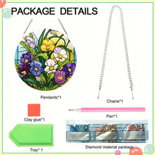 Load image into Gallery viewer, Acrylic Stained Glass Dragon Flower Colorful Diamond Painting Hanging Pendant
