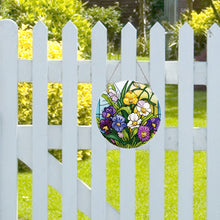 Load image into Gallery viewer, Acrylic Stained Glass Dragon Flower Colorful Diamond Painting Hanging Pendant
