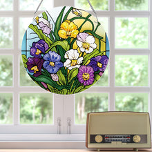 Load image into Gallery viewer, Acrylic Stained Glass Dragon Flower Colorful Diamond Painting Hanging Pendant
