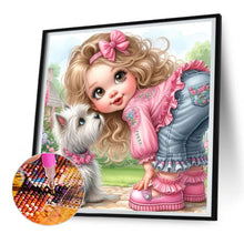 Load image into Gallery viewer, Diamond Painting - Full Round - Naughty girl and puppy (30*30CM)
