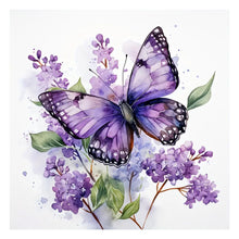 Load image into Gallery viewer, Diamond Painting - Full Round - purple butterfly (40*40CM)
