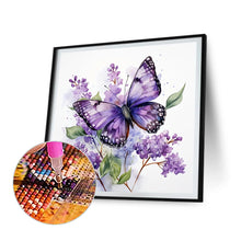 Load image into Gallery viewer, Diamond Painting - Full Round - purple butterfly (40*40CM)
