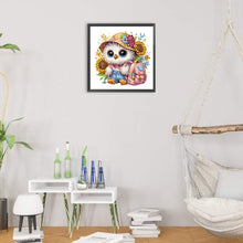 Load image into Gallery viewer, Diamond Painting - Partial Special Shaped - Sunflower white owl at the beginning of school season (30*30CM)
