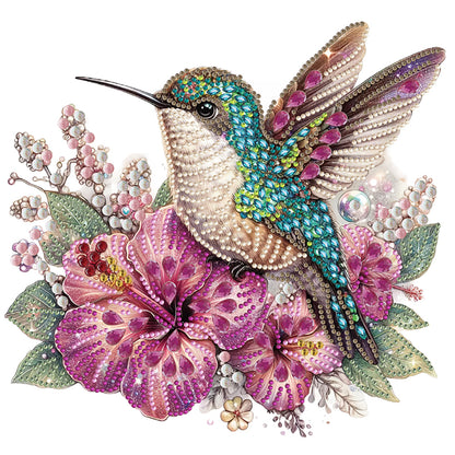 Diamond Painting - Partial Special Shaped - green hummingbird (30*30CM)