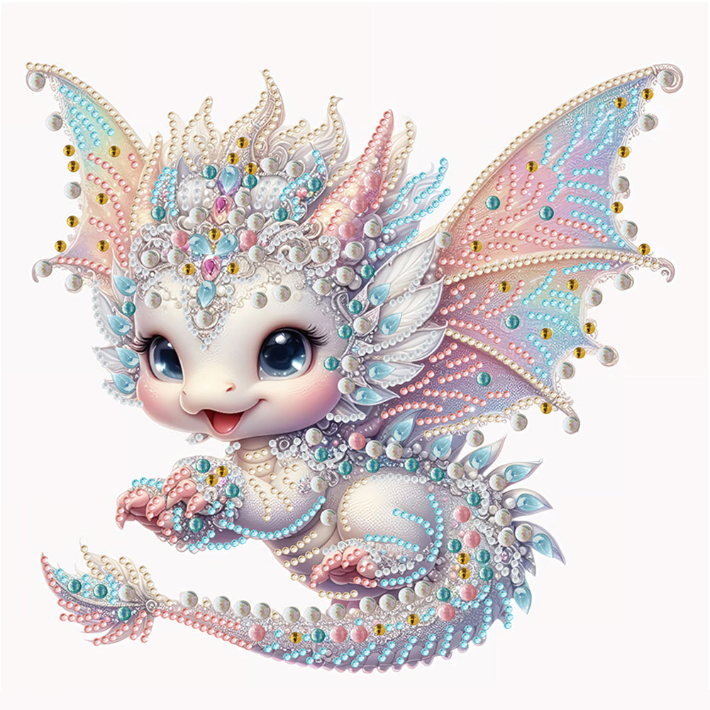 Diamond Painting - Partial Special Shaped - Colorful Feather Dragon (30*30CM)