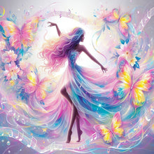 Load image into Gallery viewer, Diamond Painting - Full Round - Music dancing girl (30*30CM)
