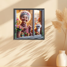 Load image into Gallery viewer, Diamond Painting - Full Round - Granny and little girl with afro hair (30*30CM)
