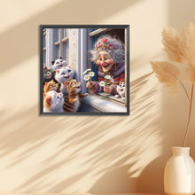 Load image into Gallery viewer, Diamond Painting - Full Round - Granny and little girl with afro hair (30*30CM)
