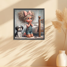 Load image into Gallery viewer, Diamond Painting - Full Round - Granny and little girl with afro hair (30*30CM)
