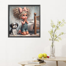 Load image into Gallery viewer, Diamond Painting - Full Round - Granny and little girl with afro hair (30*30CM)
