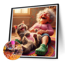 Load image into Gallery viewer, Diamond Painting - Full Round - Granny and little girl with afro hair (30*30CM)
