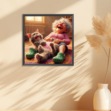 Load image into Gallery viewer, Diamond Painting - Full Round - Granny and little girl with afro hair (30*30CM)
