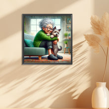 Load image into Gallery viewer, Diamond Painting - Full Round - Granny and little girl with afro hair (30*30CM)
