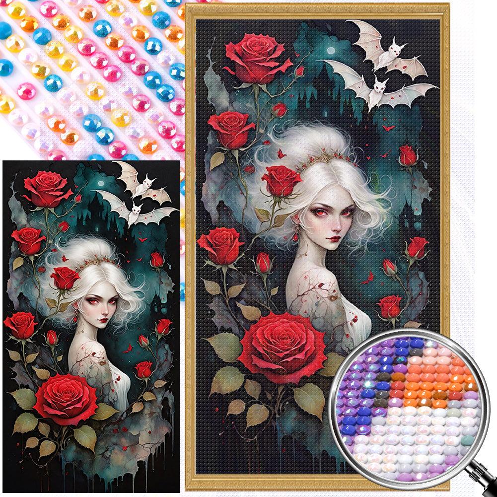 AB Diamond Painting - Full Round - rose girl (40*75CM)