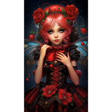 Load image into Gallery viewer, AB Diamond Painting - Full Round - red hair rose girl (40*70CM)
