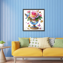 Load image into Gallery viewer, Diamond Painting - Partial Special Shaped - Rose Hummingbird Crystal Cup (30*30CM)
