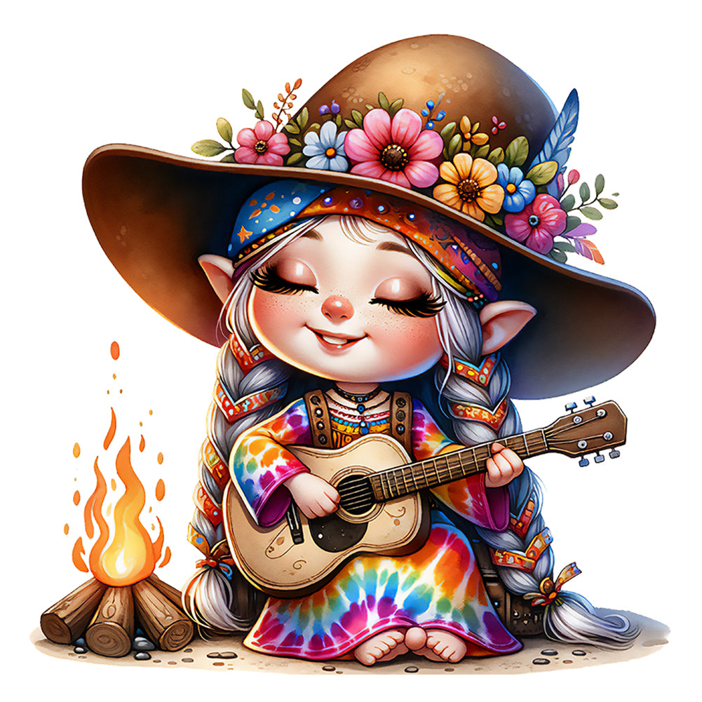 Diamond Painting - Full Round - guitar girl (30*30CM)