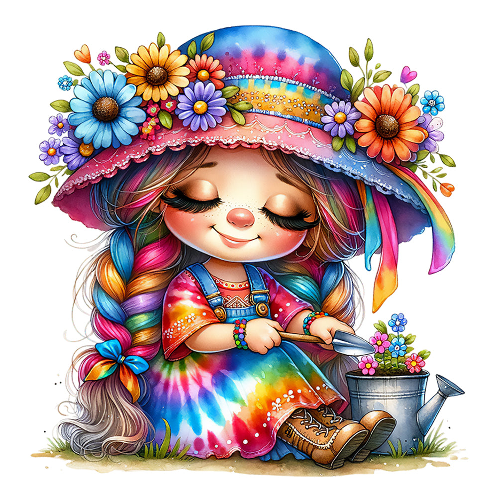 Diamond Painting - Full Round - gardening girl (30*30CM)