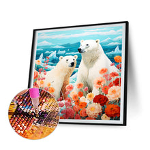 Load image into Gallery viewer, Diamond Painting - Full Round - polar bear and flowers (40*40CM)
