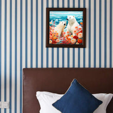 Load image into Gallery viewer, Diamond Painting - Full Round - polar bear and flowers (40*40CM)
