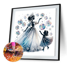 Load image into Gallery viewer, Diamond Painting - Partial Special Shaped - Mother and daughter with colorful bubbles (30*30CM)
