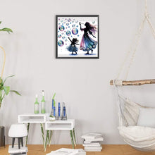 Load image into Gallery viewer, Diamond Painting - Partial Special Shaped - Mother and daughter with colorful bubbles (30*30CM)
