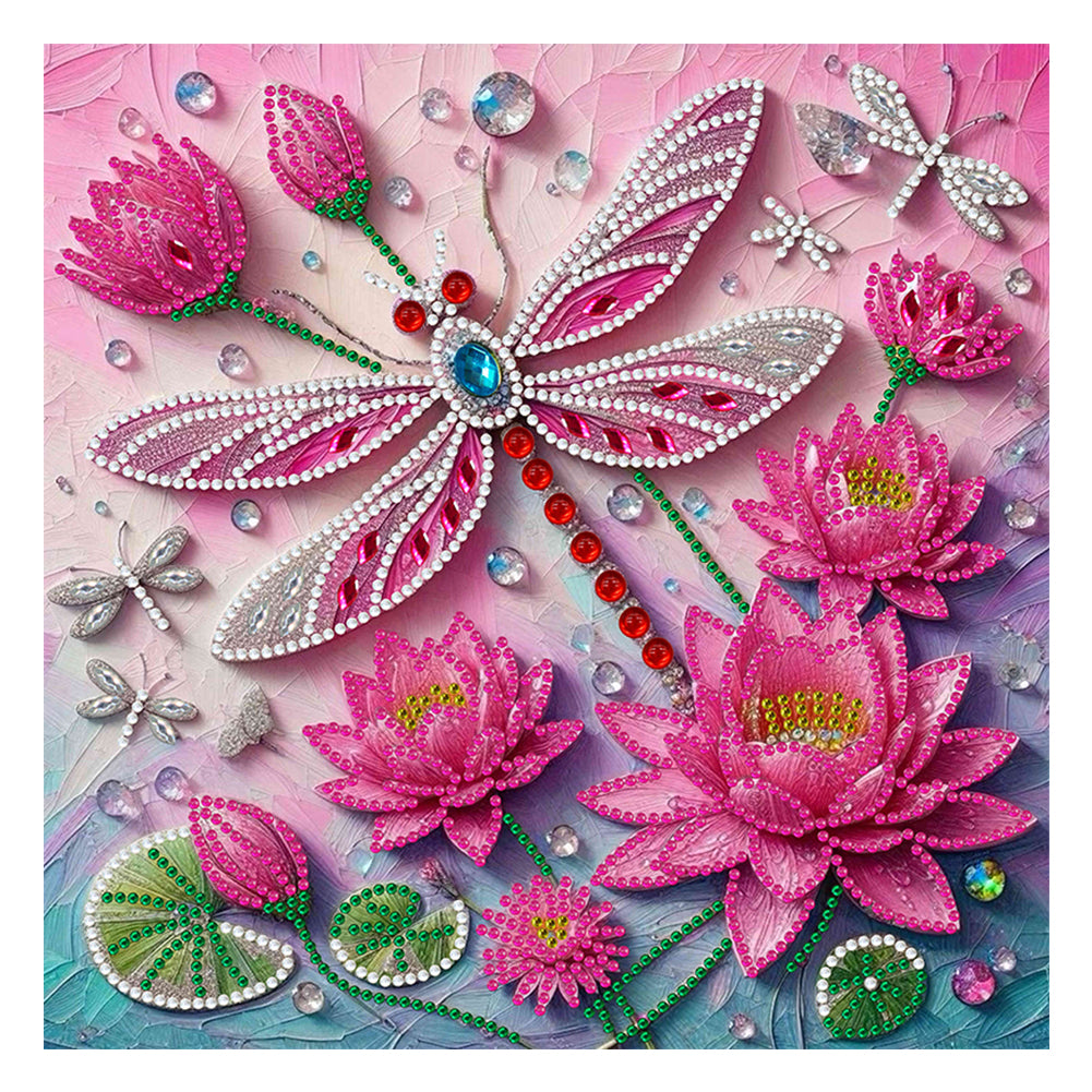 Diamond Painting - Partial Special Shaped - Dream Dragonfly (30*30CM)