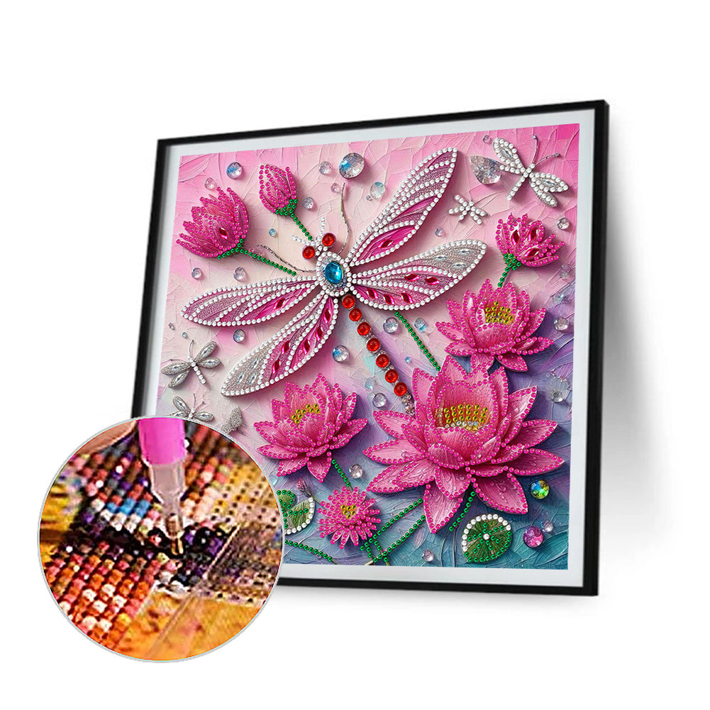 Diamond Painting - Partial Special Shaped - Dream Dragonfly (30*30CM)