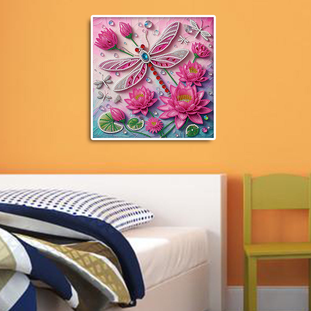 Diamond Painting - Partial Special Shaped - Dream Dragonfly (30*30CM)