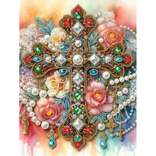 Load image into Gallery viewer, Diamond Painting - Partial Special Shaped - ornate cross (30*40CM)
