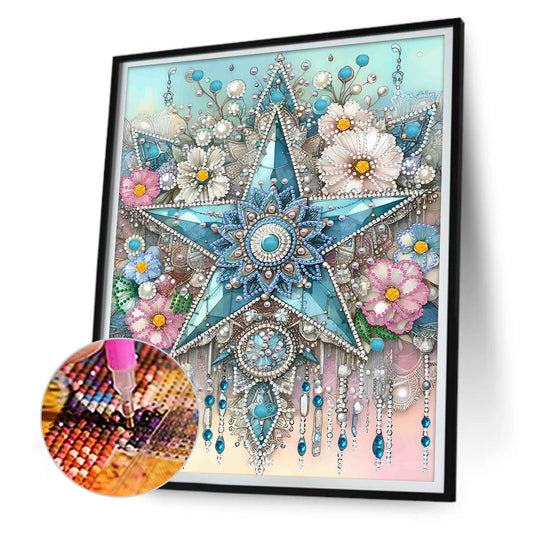 Diamond Painting - Partial Special Shaped - Gorgeous five-pointed star (30*40CM)