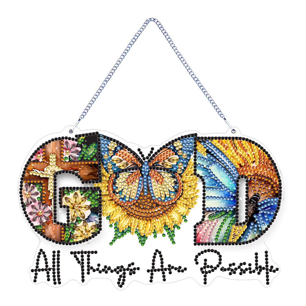 Acrylic Diamond Painting Hanging Pendant Sunflower Diamond Painting Home Decor