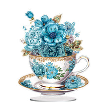 Load image into Gallery viewer, Acrylic Special Shaped Flower Cup Table Top Diamond Painting Ornament Kits Decor
