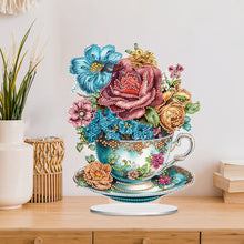 Load image into Gallery viewer, Acrylic Special Shaped Flower Cup Table Top Diamond Painting Ornament Kits Decor
