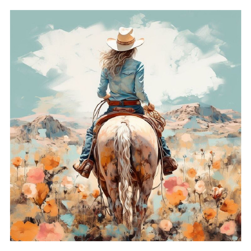 Diamond Painting - Full Round - Cowboy back girl (40*40CM)