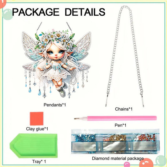 Spring Fairy Diamond Painting Hanging Pendant Home Decor (Grapefruit Flower)