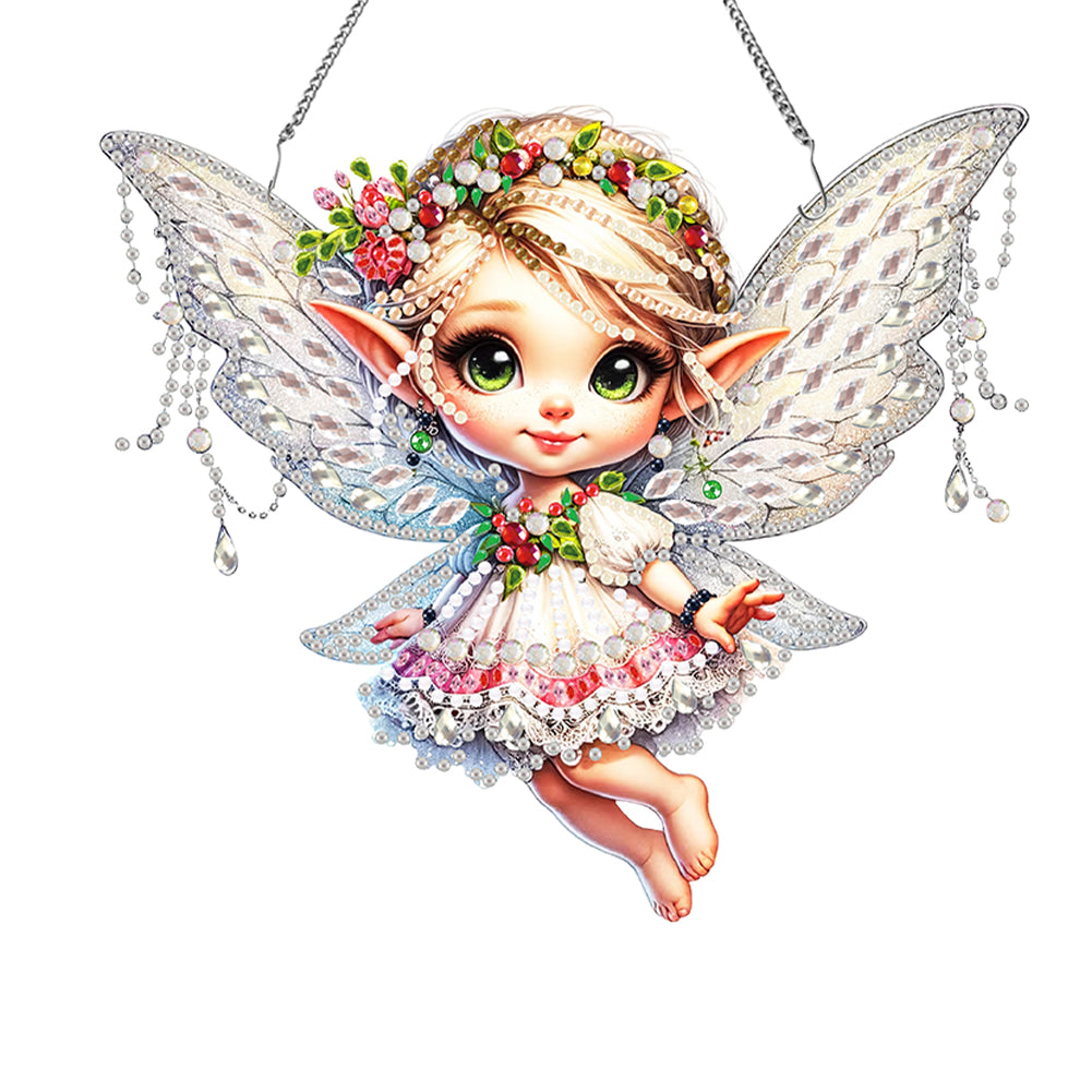 Spring Fairy Diamond Painting Hanging Pendant Home Windows Decor (Tulip)