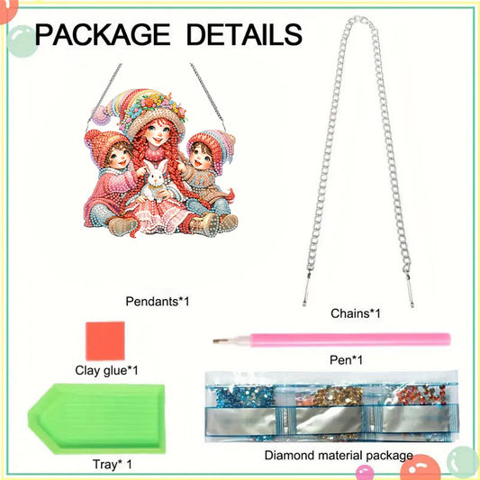 Mothers Day Gift Diamond Painting Hanging Pendant Home Windows Decor (Rabbit)