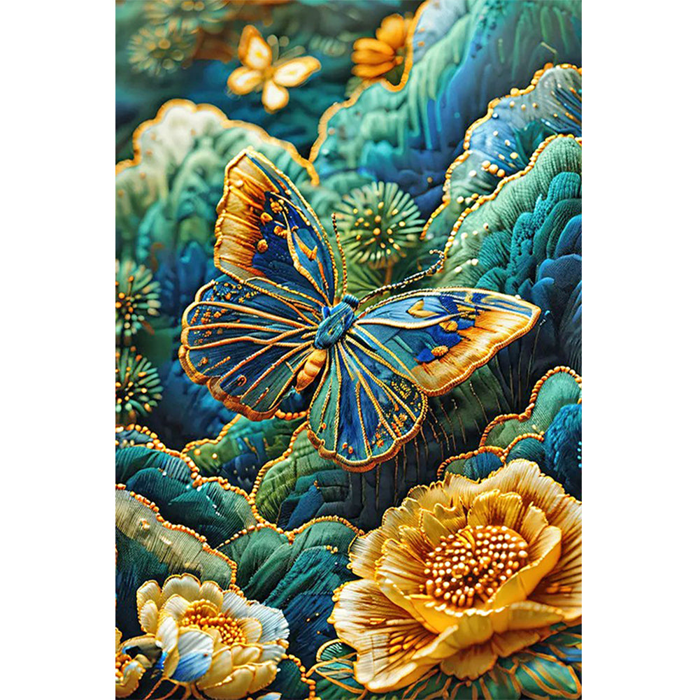 Diamond Painting - Full Round - Embroidery style butterfly (40*60CM)