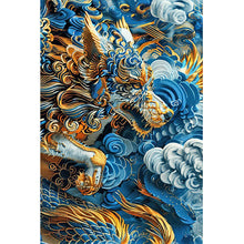 Load image into Gallery viewer, Diamond Painting - Full Round - Embroidery style blue wolf (40*60CM)
