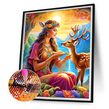 Load image into Gallery viewer, Diamond Painting - Full Round - deer and girl (40*50CM)
