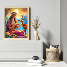 Load image into Gallery viewer, Diamond Painting - Full Round - deer and girl (40*50CM)
