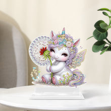 Load image into Gallery viewer, Acrylic Unicorn Table Top Diamond Painting Ornament Kit Bedroom Table Decoration
