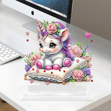 Load image into Gallery viewer, Acrylic Unicorn Table Top Diamond Painting Ornament Kit Bedroom Table Decoration
