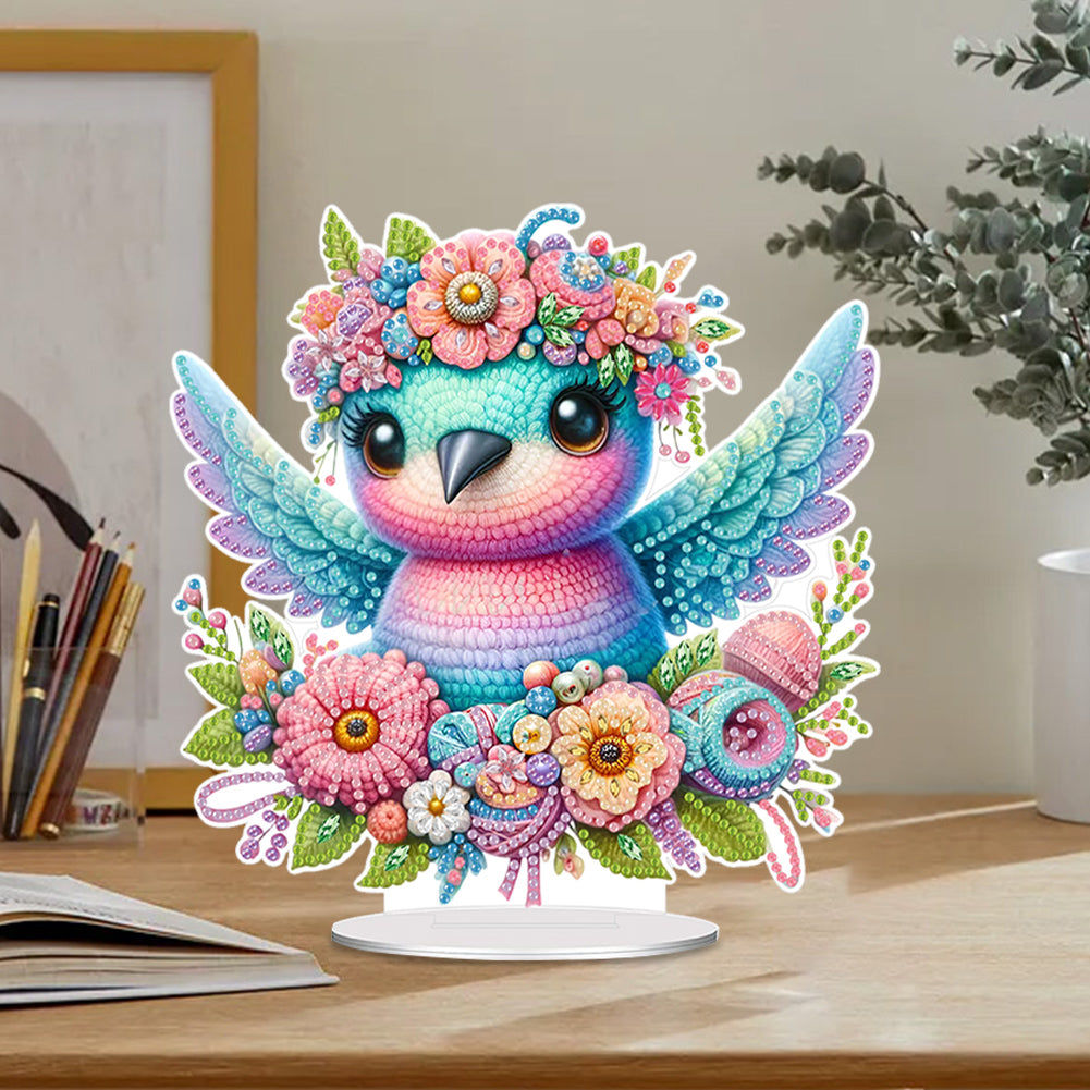 Cute Bird Special Shaped Diamond Painting Desktop Ornaments Kit Home Table Decor