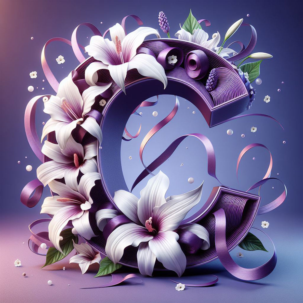 Diamond Painting - Full Round - flower letters (40*40CM)