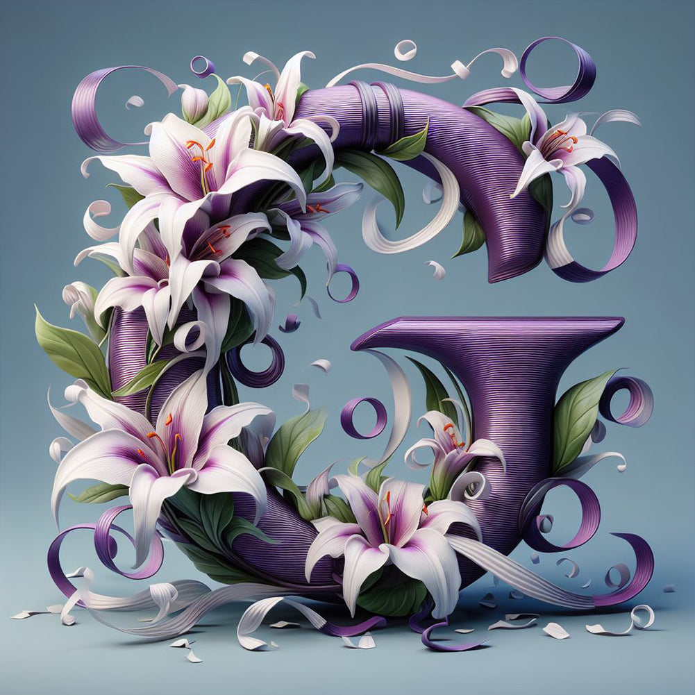 Diamond Painting - Full Round - flower letters (40*40CM)