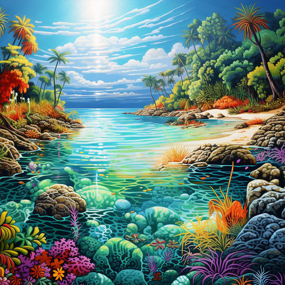 Diamond Painting - Full Round - beach scenery (40*40CM)